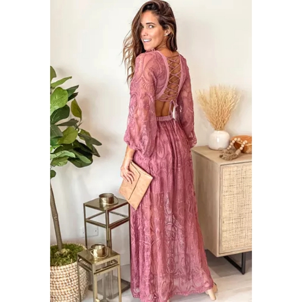 LAST ONE! Plus Size TALULLUH Boho Lace Maxi Dress - Picture 2 of 7